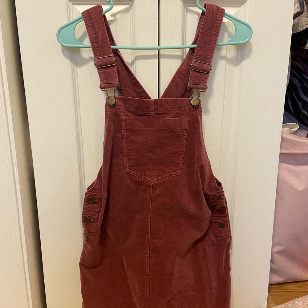 Dark Red Corduroy Overalls - size Small